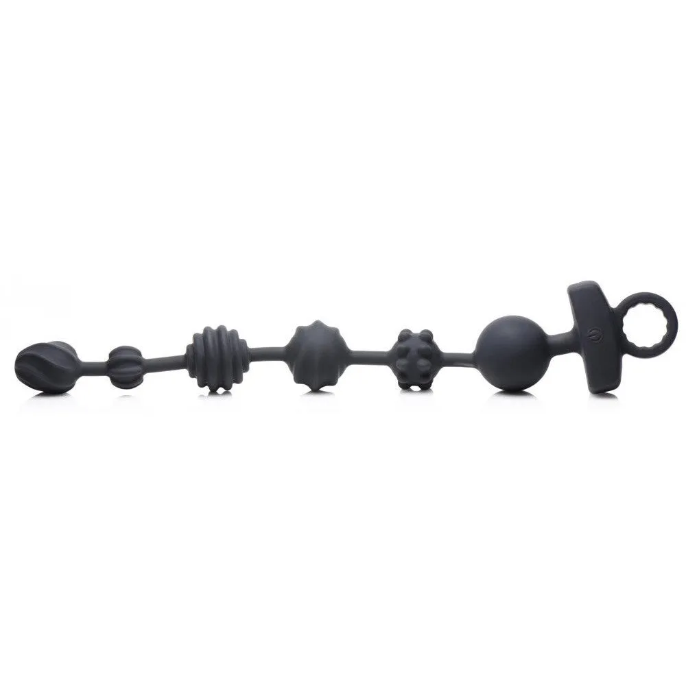 21X Dark Rattler Vibrating Silicone Anal Beads with Remote