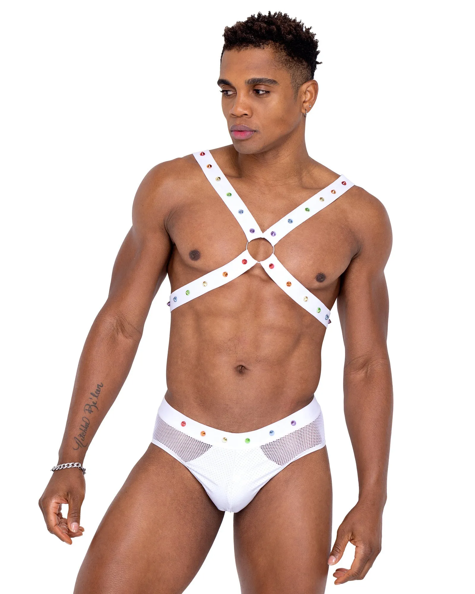 6336 - Men’s Pride Fishnet & Vinyl Briefs