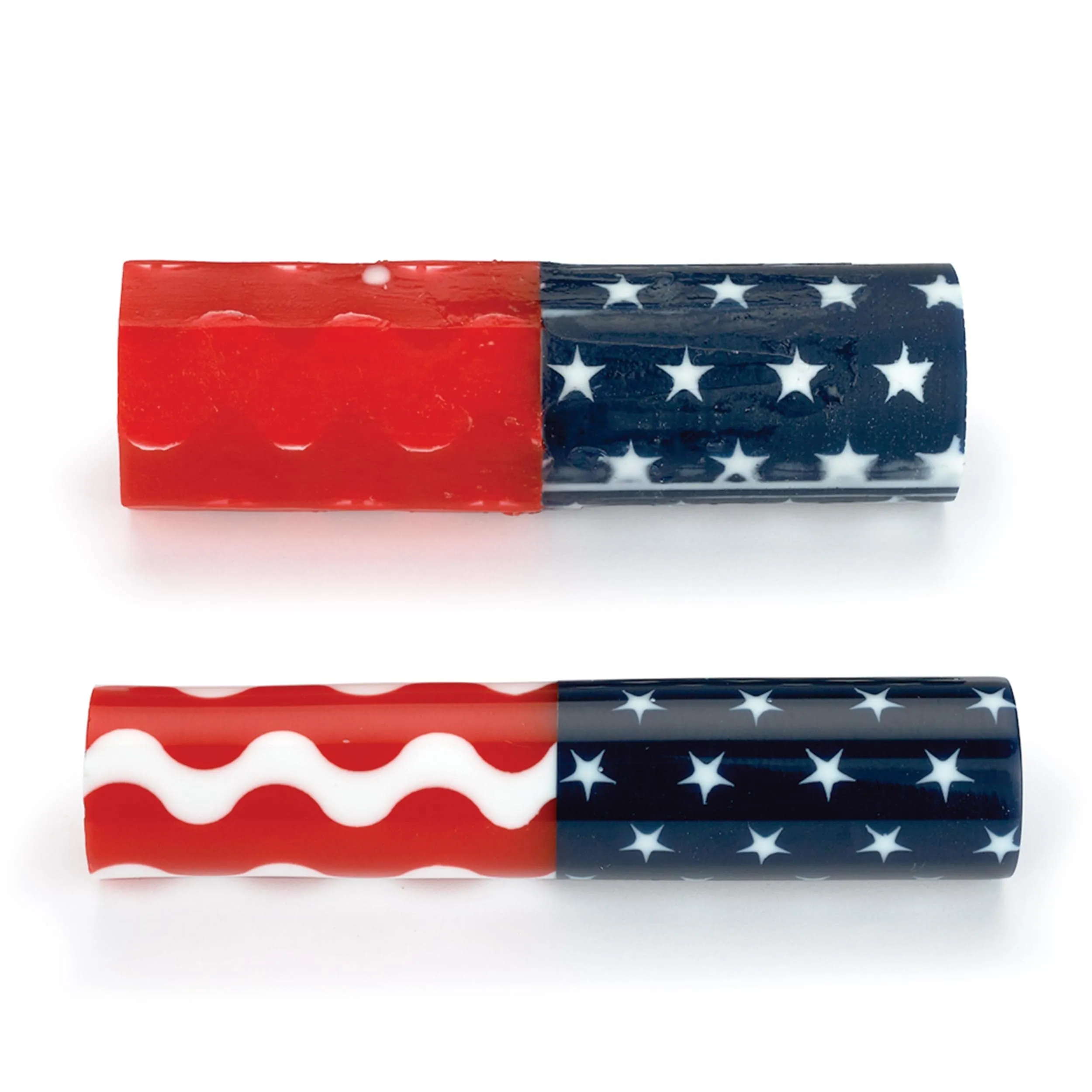 Acrylic Pen Blank - 3/4" x 3/4" x 3" - Stars & Wavy Stripes