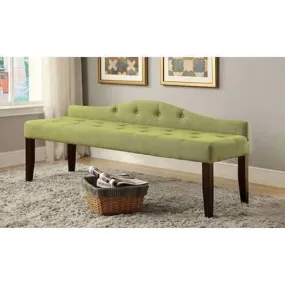 Alipaz Contemporary Large Bench, Green Finish