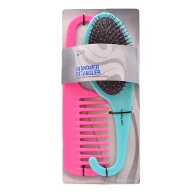 Beauty 360 In Shower Detangler Curved Handles Brush & Comb