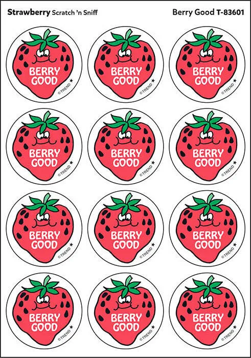 Berry Good - Strawberry scent Retro Stinky Stickers® (24 ct.)