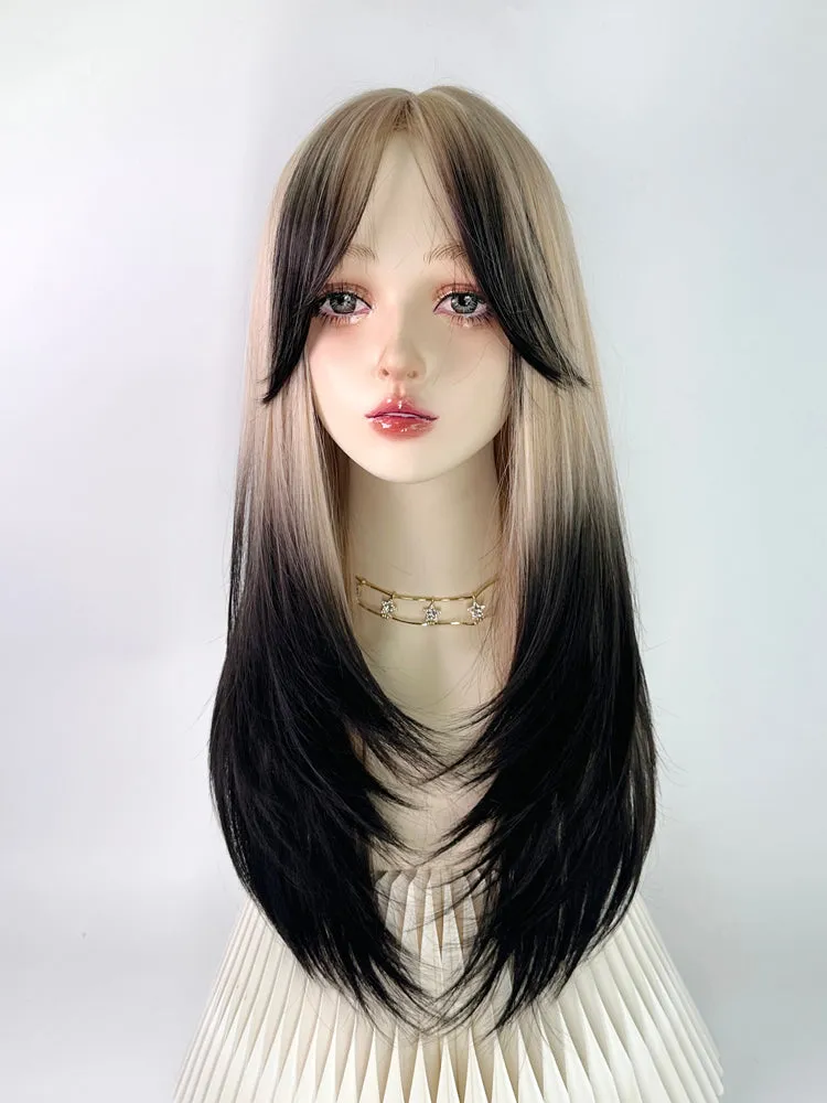 Black and gold gradient wig  KF11102