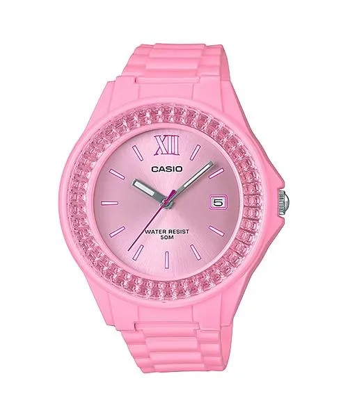 Casio Ladies' Standard Analog Pink Resin Band Watch LX500H-4E2 LX-500H-4E2