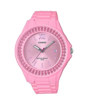 Casio Ladies' Standard Analog Pink Resin Band Watch LX500H-4E2 LX-500H-4E2