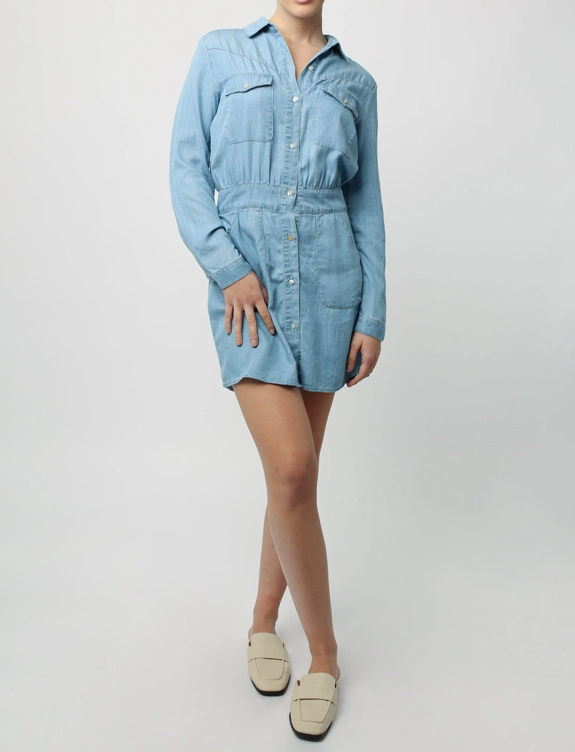 CLAIRE LONG SLEEVE DRESS AIRY BLUE