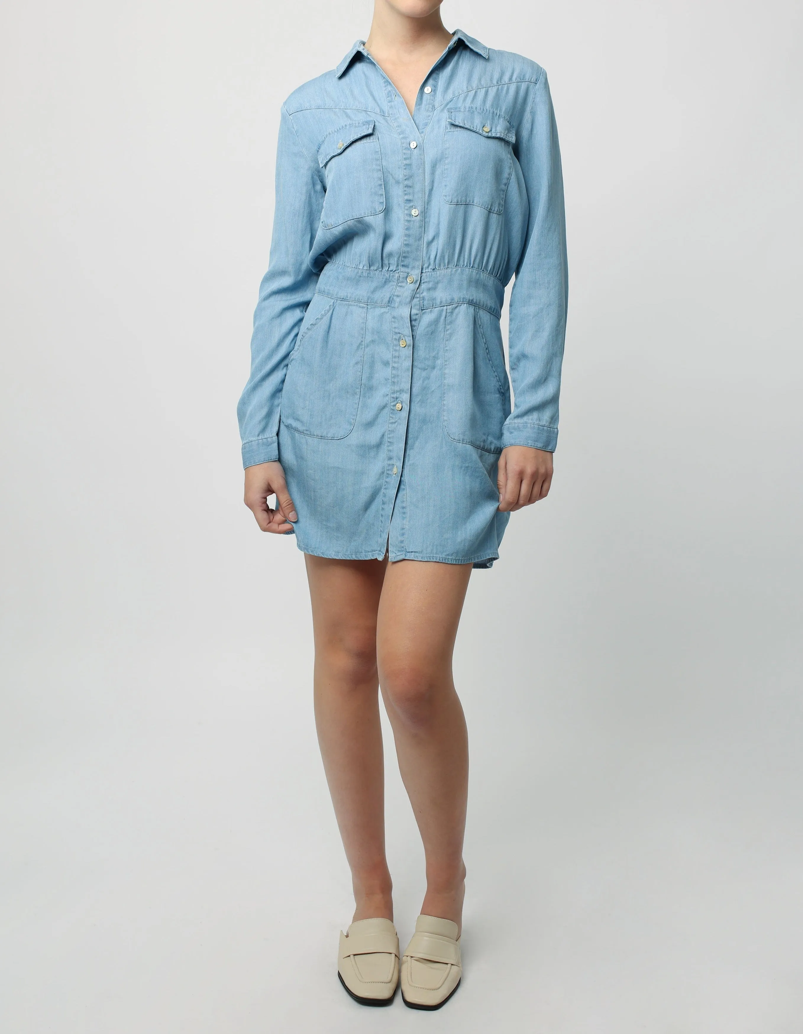 CLAIRE LONG SLEEVE DRESS AIRY BLUE