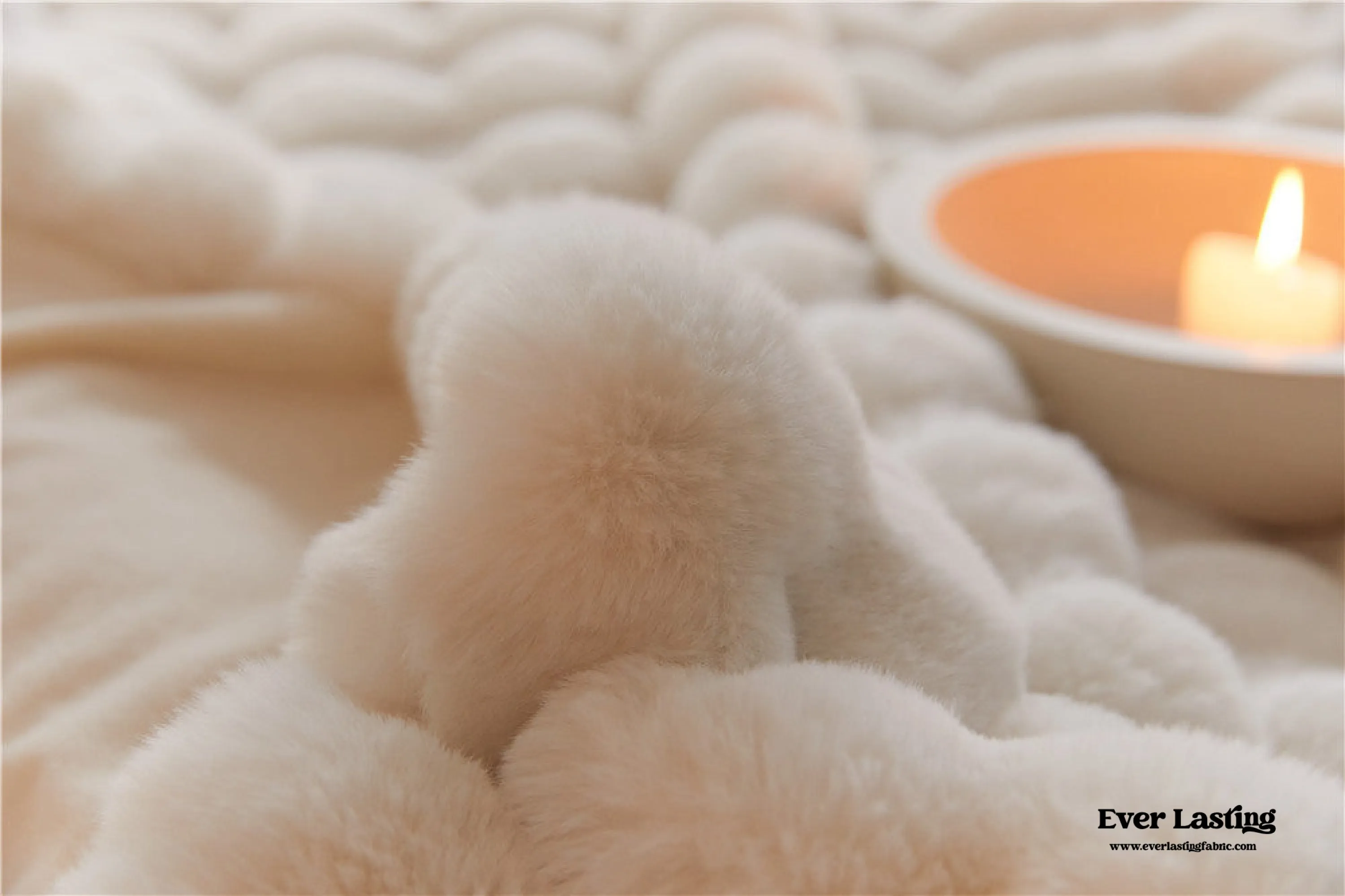 Fluffy Plush Throw Blanket / Beige