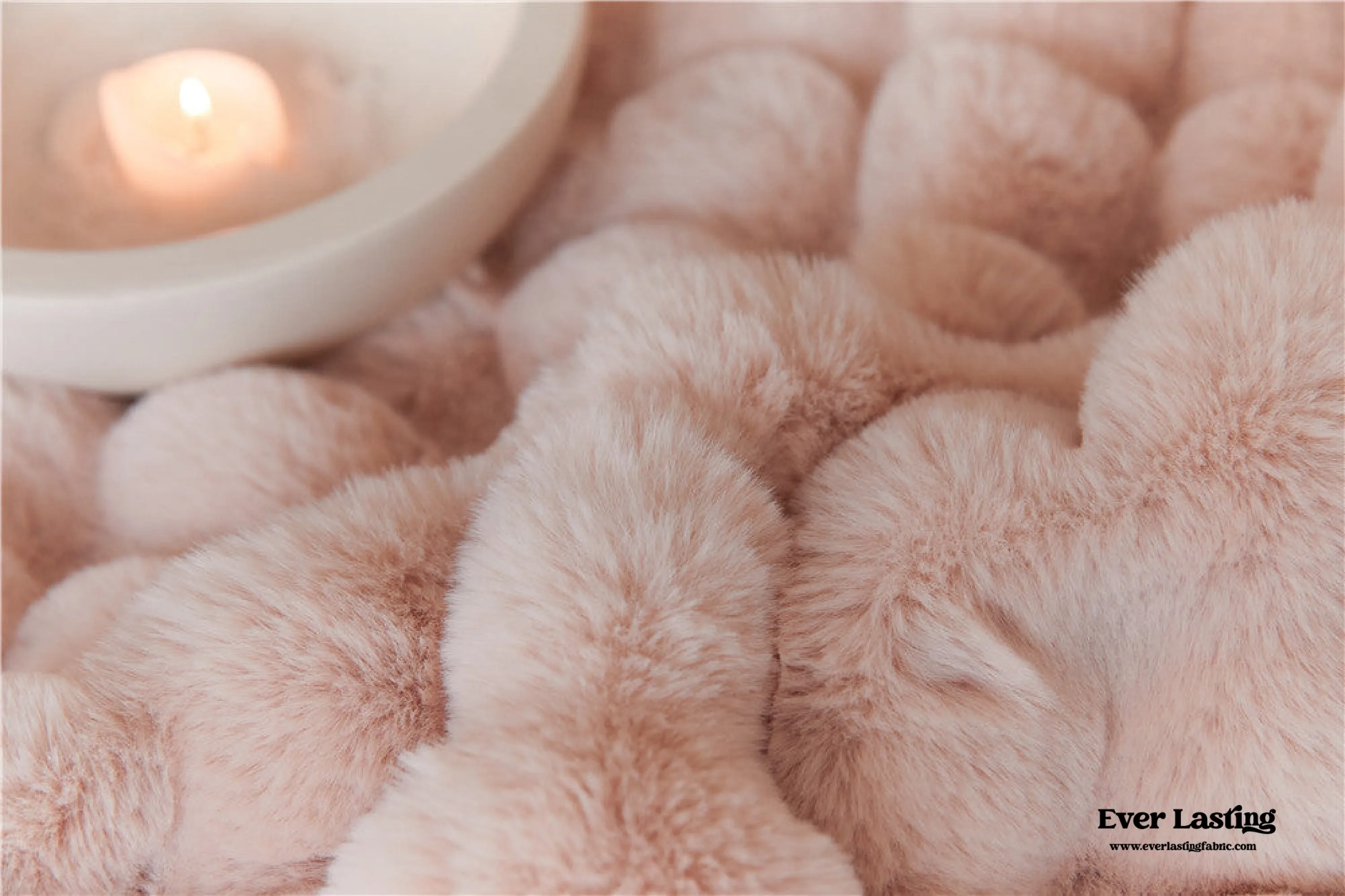 Fluffy Plush Throw Blanket / Beige