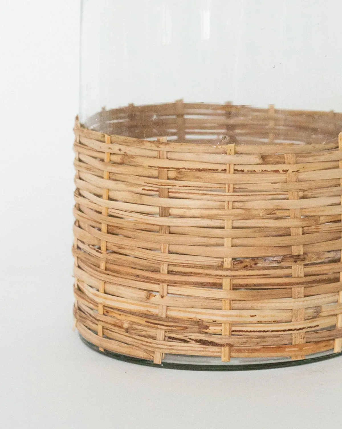 Glass & Rattan Vase