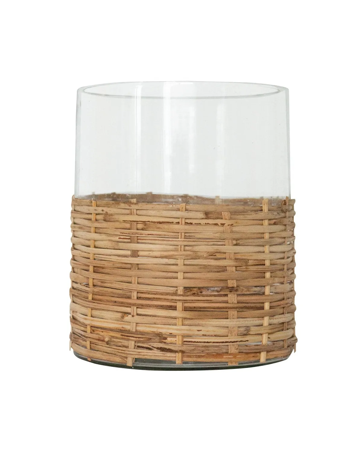 Glass & Rattan Vase