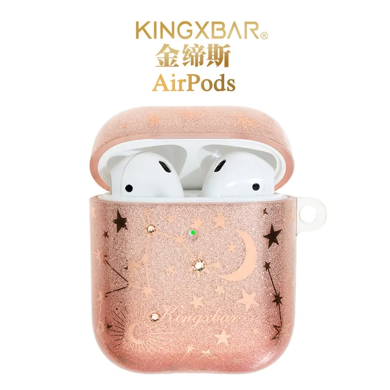 KINGXBAR Swarovski Crystals Soft TPU Apple AirPods Charging Case Cover