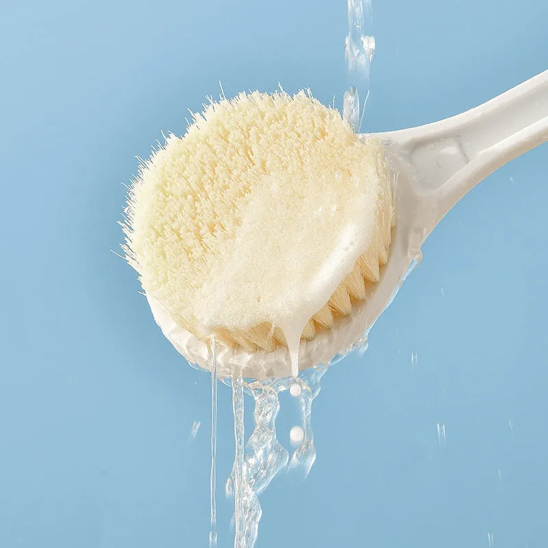 Long-Handled Soft Bristle Bath Brush for Exfoliation and Cleansing, HG0034