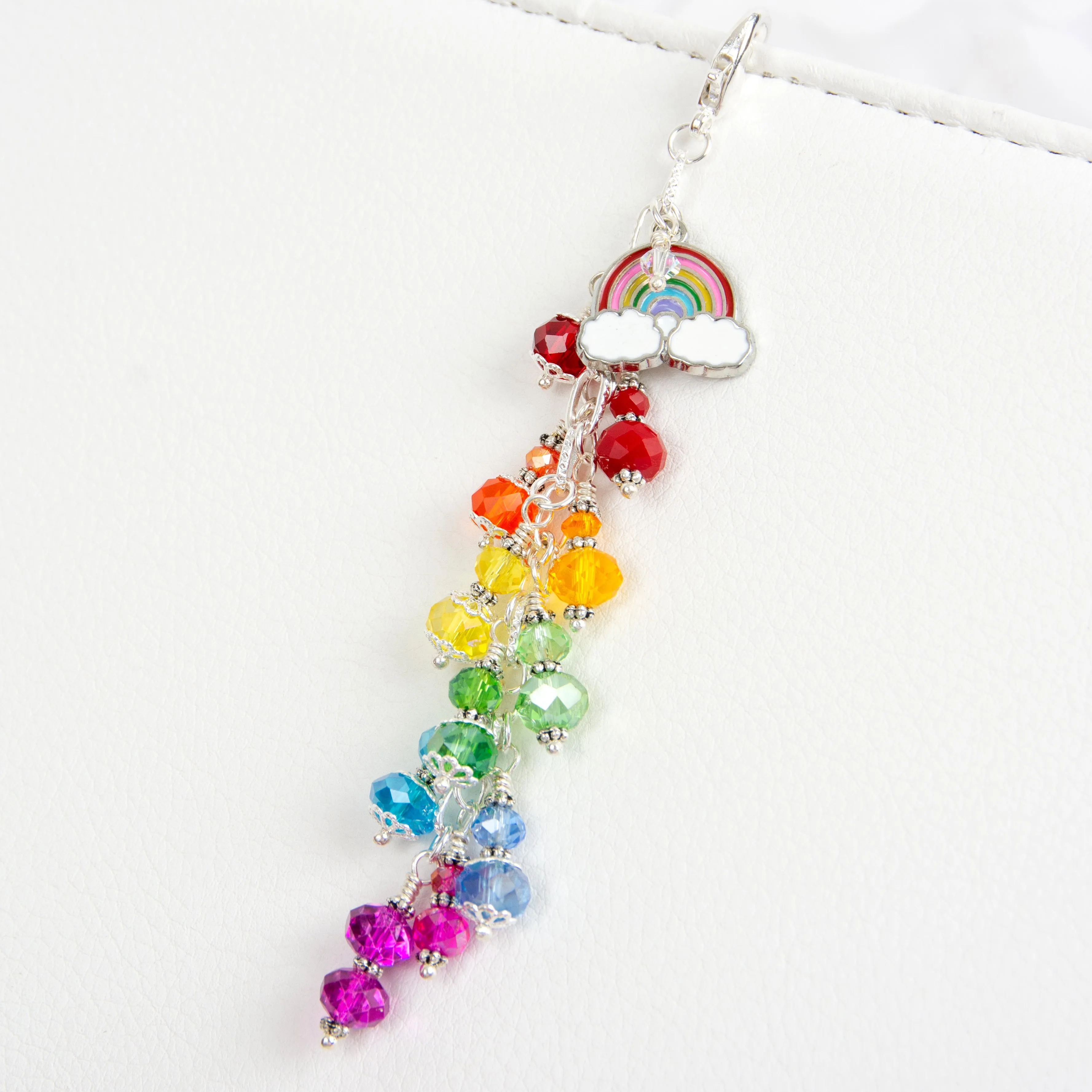 Rainbow Planner Charm with a Rainbow of Crystals