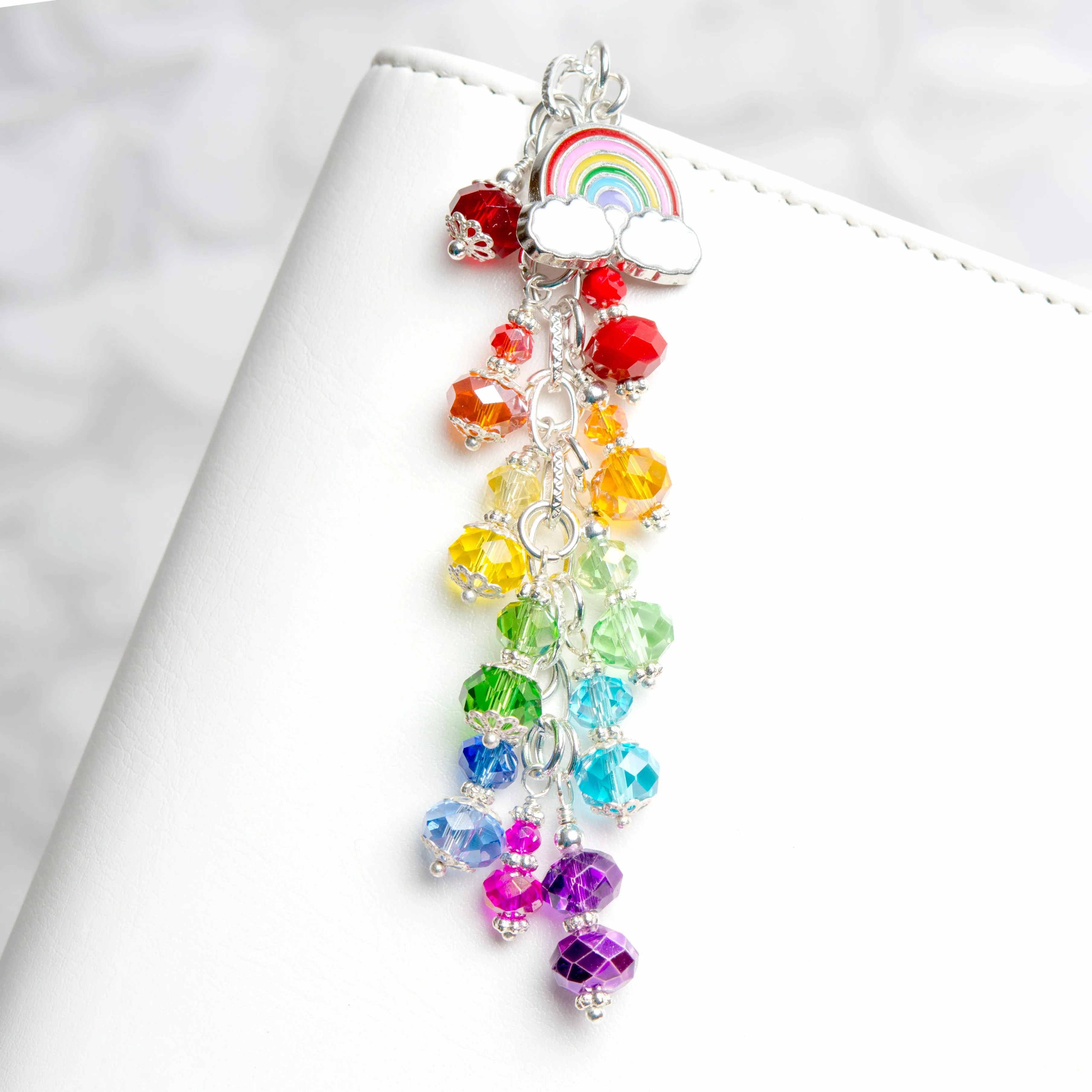 Rainbow Planner Charm with a Rainbow of Crystals