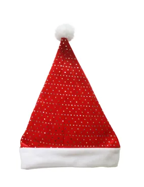 Santa Hat Velvet Silver Foiled 3 Asst