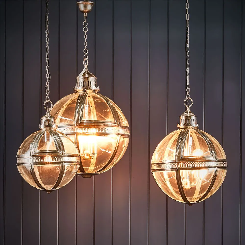 Saxon Pendant Lamp Med Shiny Nickel