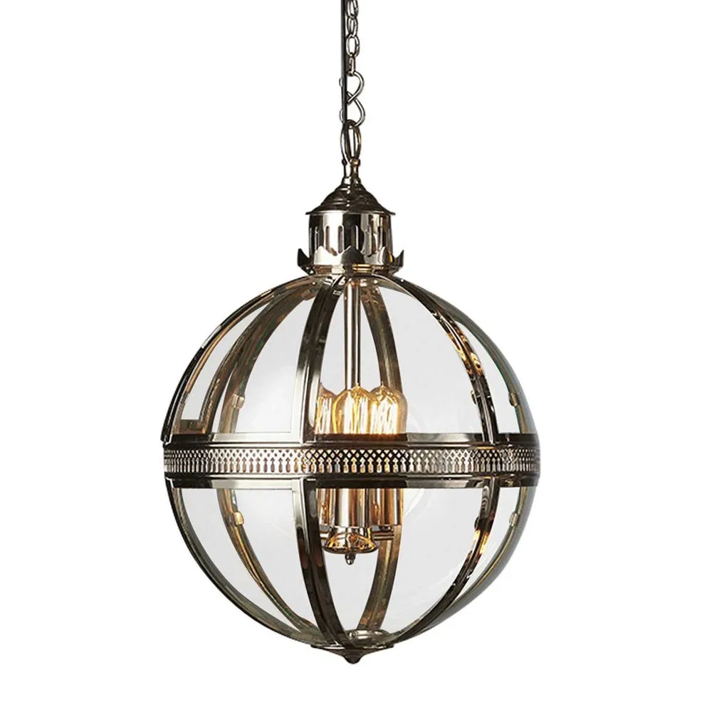 Saxon Pendant Lamp Med Shiny Nickel