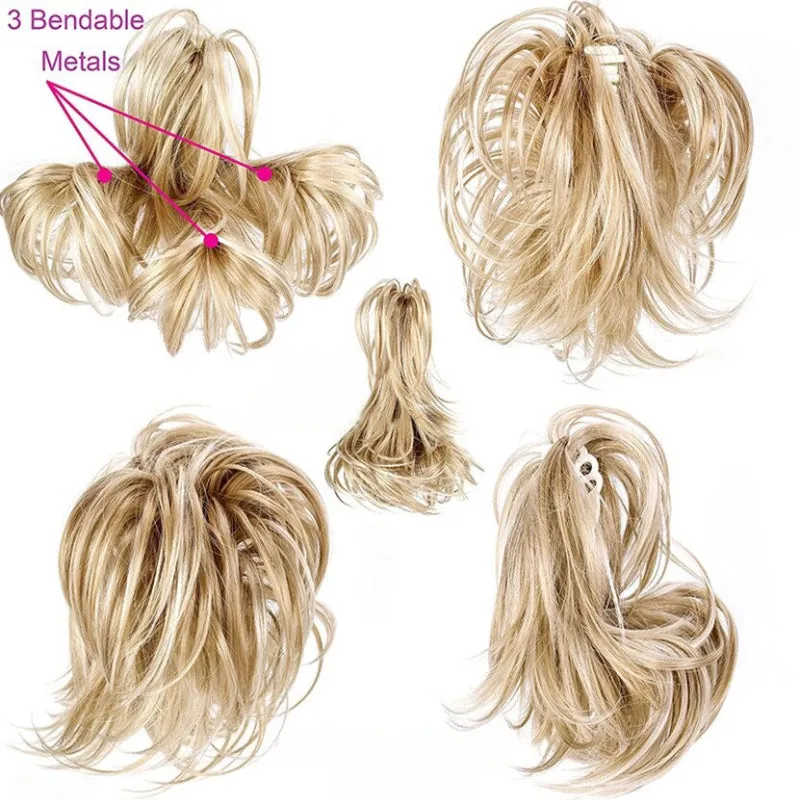 Short Natural Wave Ponytail Extension with Claw Clip Hairpiece