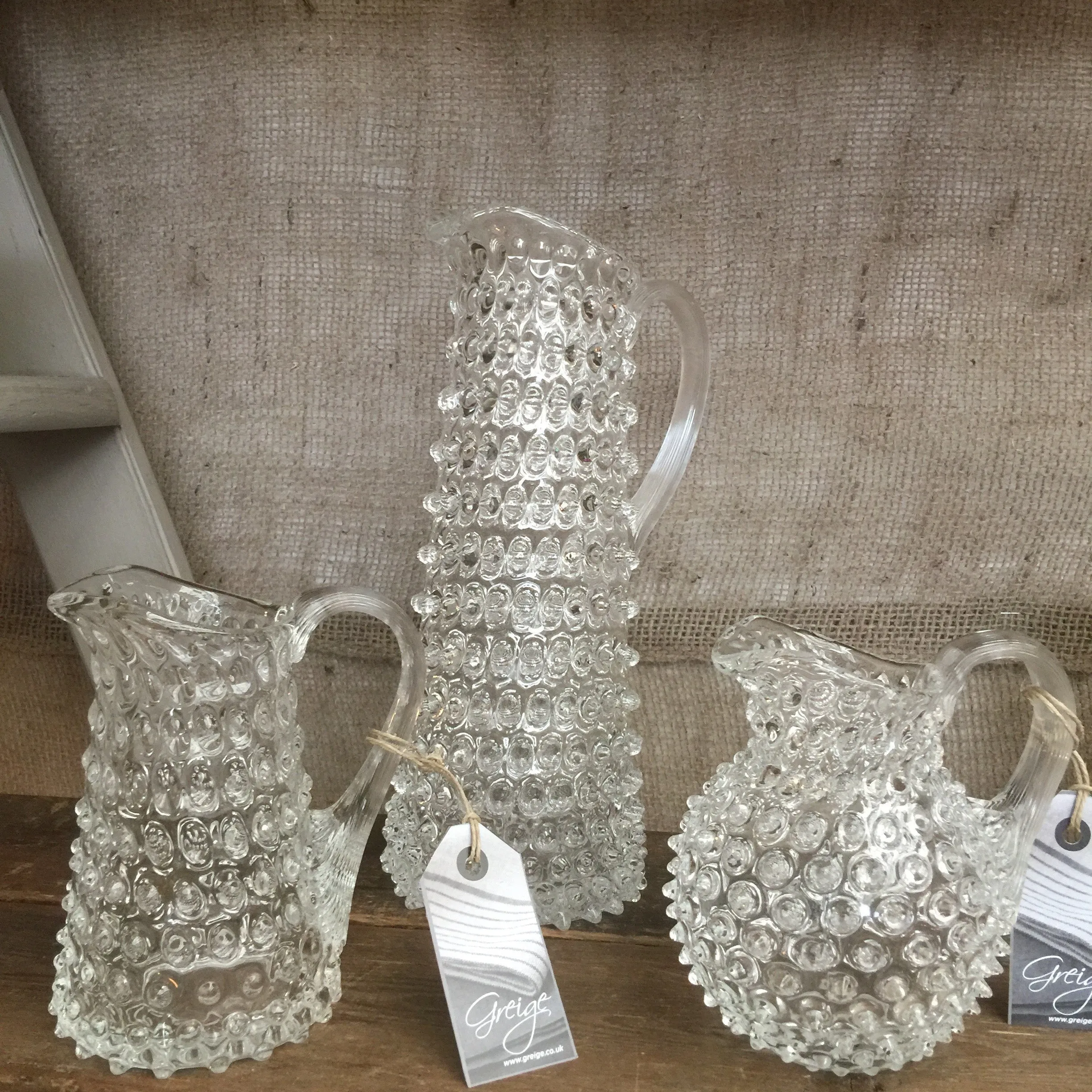 Straight-Sided Hobnail Jug - Small 350ml - Various Colours