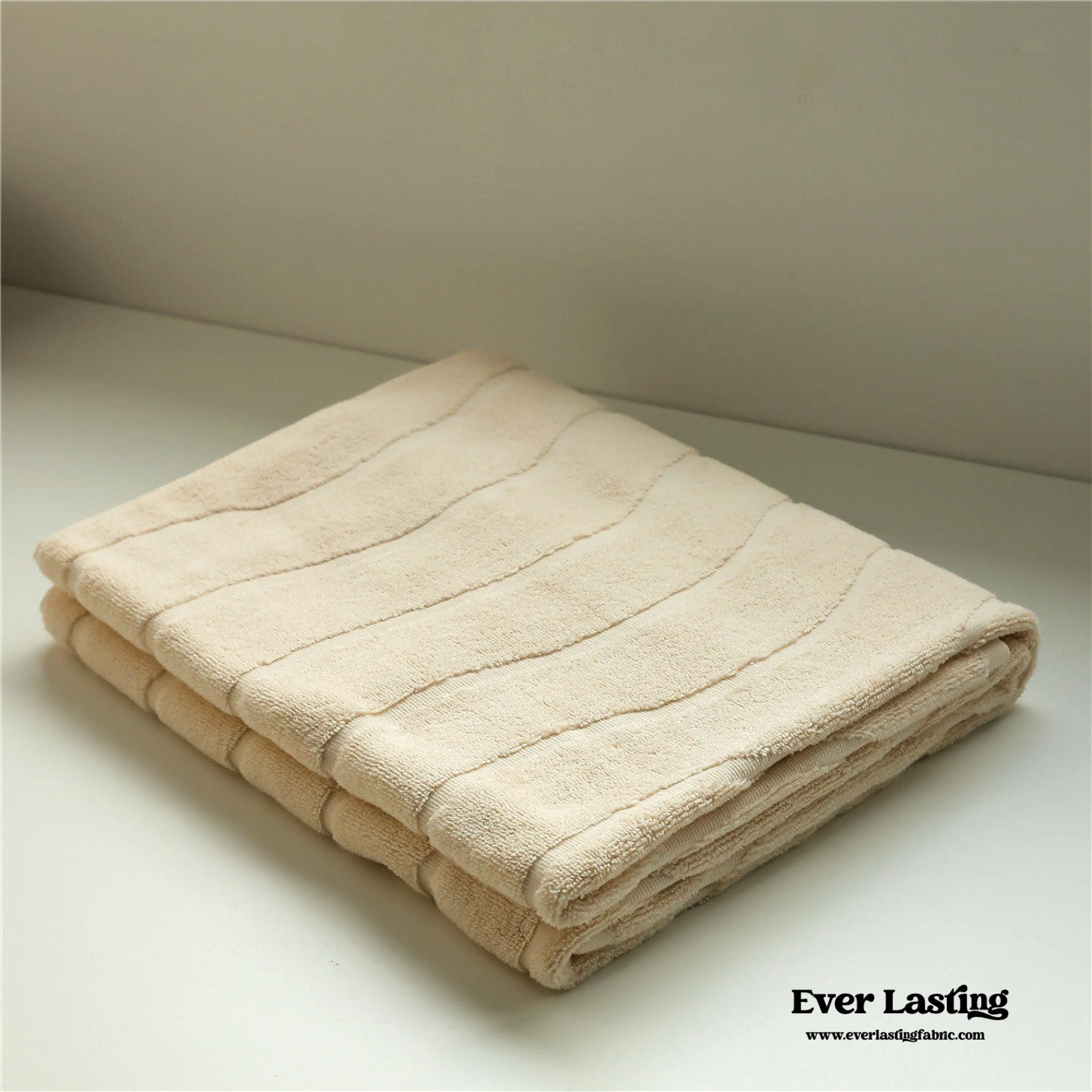 Wavy Cotton Towel / Beige